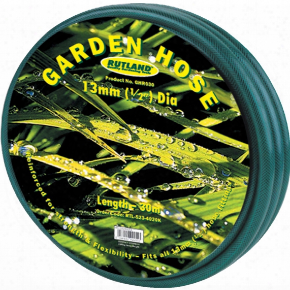 Rutland 30m Reinforced Garden Hose Coil 1/2" Bore
