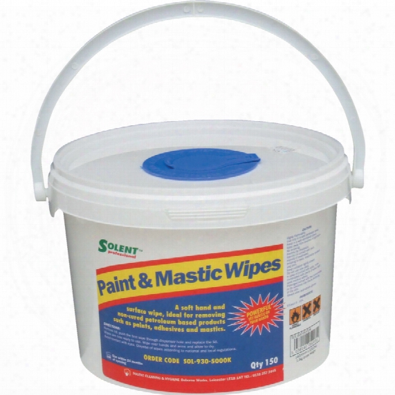 Solent Cleaning Paint/mastic Wipes 28x28c M 150 Shts Per Tub