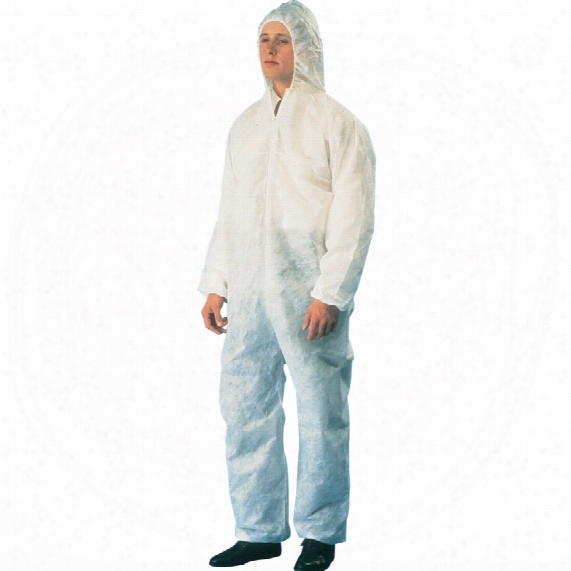 Workranger Coated White Overall With Hood - Medium