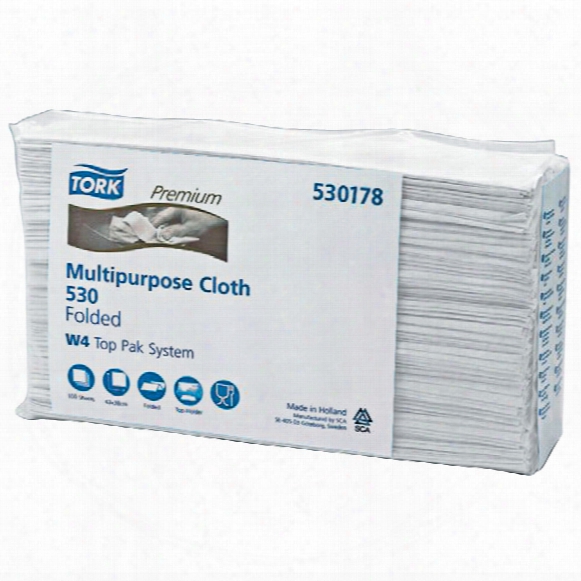 530178 Tork Prem' M/p Folded Cloth White (pk5x100)