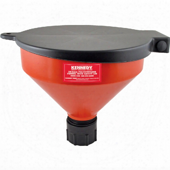 Kennedy 253mm Polyethylene Funnel C/w Safety Lid