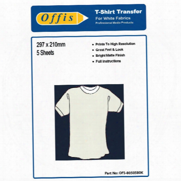 Offis A4 Iron-on Transfer For White Fabric (pk-10)