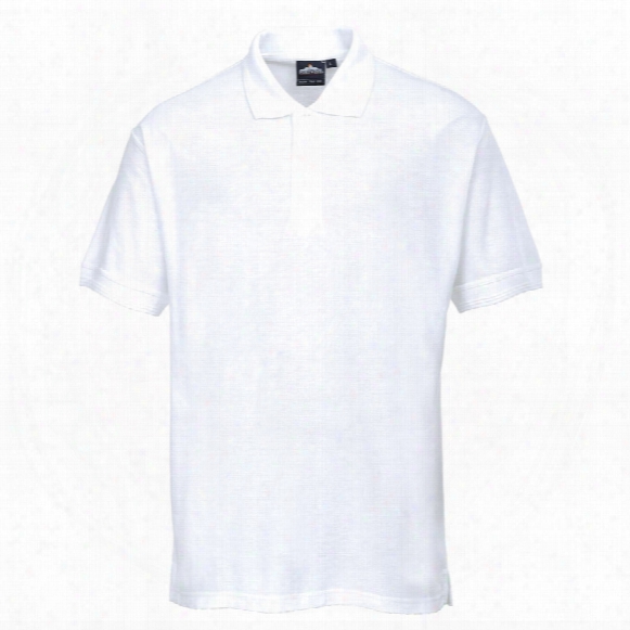 Portwest B101 Milan White Polo Shirt - Size S