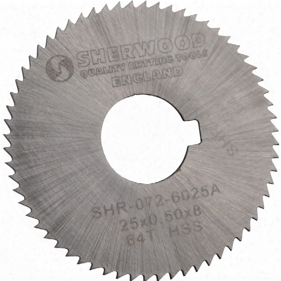 Sherwood 25x0.50x8mm Hss Slitting Saw 64t