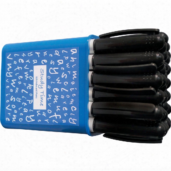 Study Time Drywipe Pen Bullet Tip - Black (tub 36)