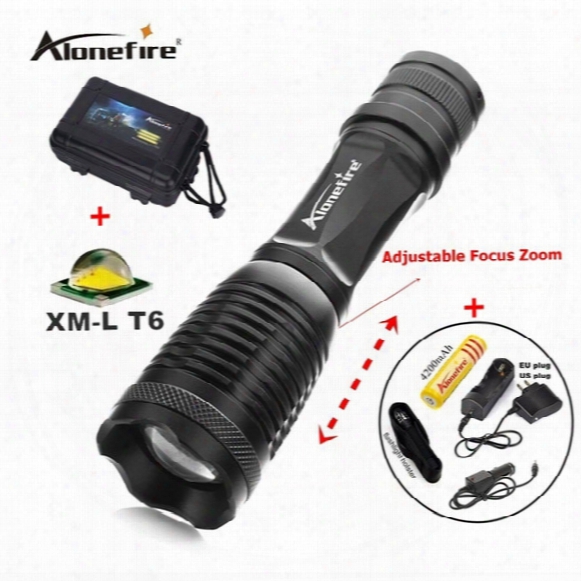 100% Authentic E007 Cree Xm-l T6 2000lm 5 Mode Rechargeable Led Cree Flashlight Torch+1x18650 Battery/charger/car Charger/flashlight Holster