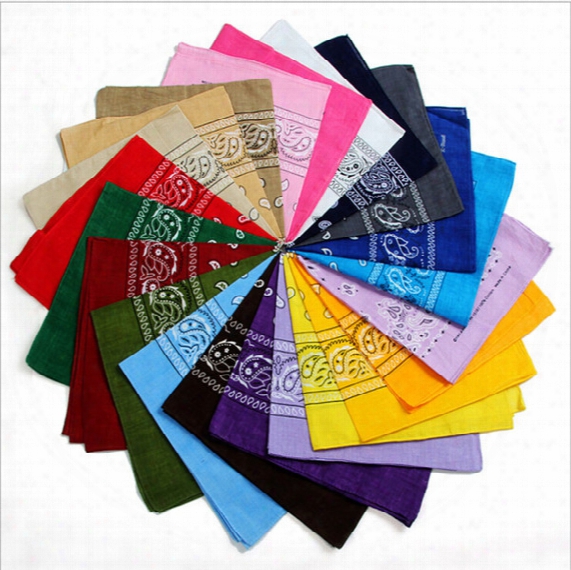 10000pcs Top Quality National 100% Cotton Paisley Bandana Double Side Head Wrap Scarf Wristband Fast Shipping