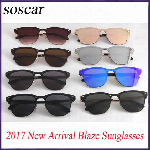 2017 New Arrival 3576n Blaze Sunglasses For Women Fashion Flash Mirror Sunglasses Soscar Brand Designer Sunglasses With Original Leather Box