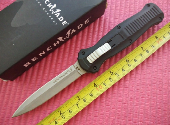 Benchmade Infidel Knife Out The Front Double Action Auto (3.95" Satin Plain) 3300 D2 Steel Spear Point Plain Tactical Knife Knives