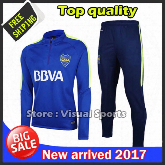 Boca Juniors Tevez Carlitos Gago Tracksuits 2017 Camisetad De Futbol Thailand Quality Pants Training Suits Sweatsuits Jacket And Pants