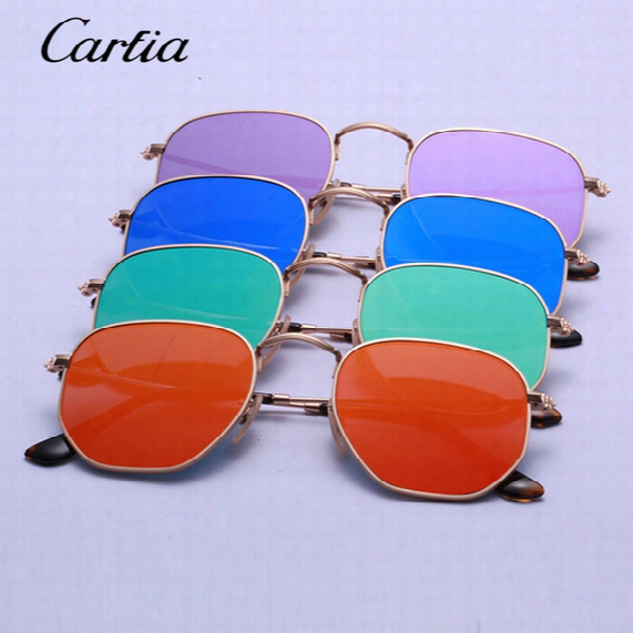 Carfia 3458 Designer Sunglasses For Men New Arrival Flat Sunglasses Women 51mm Mirror Sun Glasses Tortoise Legs With Box