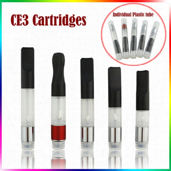 Ce3 Vape Cartridge With Individual Plastic Tube Cartridge Clearomizer Touch O-pen Atomizer Vaporizer Vape Mods Ecig Tank Wax Oil Vape