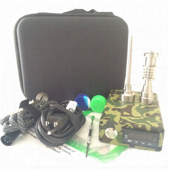 Cheap E Dab Nail Kit Electric Dab Nail Pid Temperature Control Box 110v/220v 100w Coil 10mm/16mm/20mm Titanium Nail Carb Cap