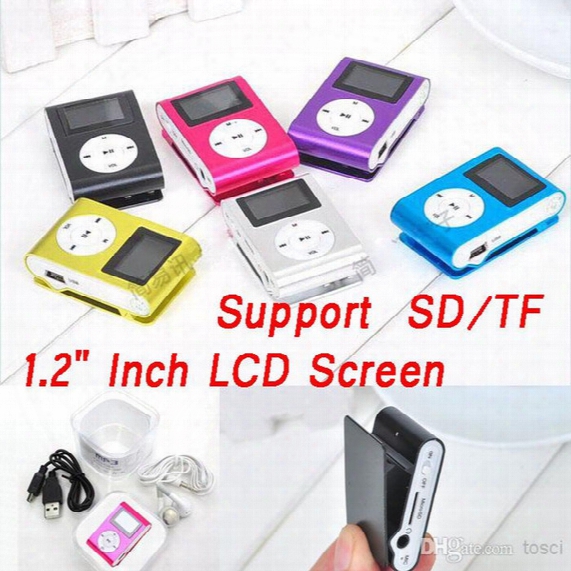 Colorful Mini Clip Mp3 Player With 1.2'' Inch Lcd Screen Music Player Support Micro Sd Card Tf Slot Earphone Usb Cable Factory Wholesale