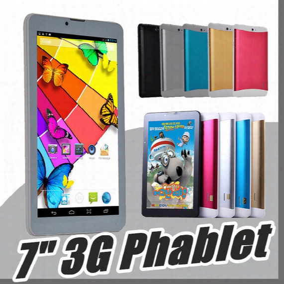 Dhl 7" 7 Inch 3g Phablet Phone Call Tablet Pc Mtk6572 Dual Core Android 4.4 Bluetooth Wifi 512mb 8gb Dual Camera Sim Card Gps B-7pb