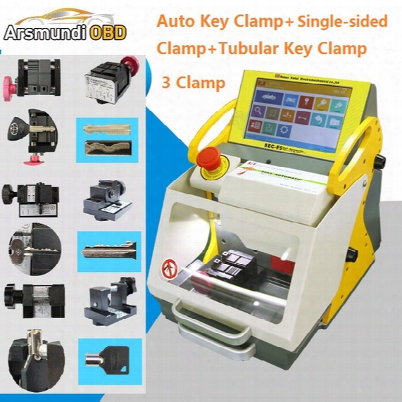 Dhl Free Shiping Automatic Key Cutting Machine Sec-e9 Portable Smart Duplicate Car Key Cutting Machine Sec E9 Multi-language Version