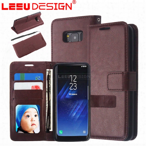 For Iphone 8 Wallet Case Pu Leather Walle Case For Note 8 Card Slot Photo Frame Flip Kickstand For Iphone 7 6 Plus S7 Edge A3 A7 2017 S8