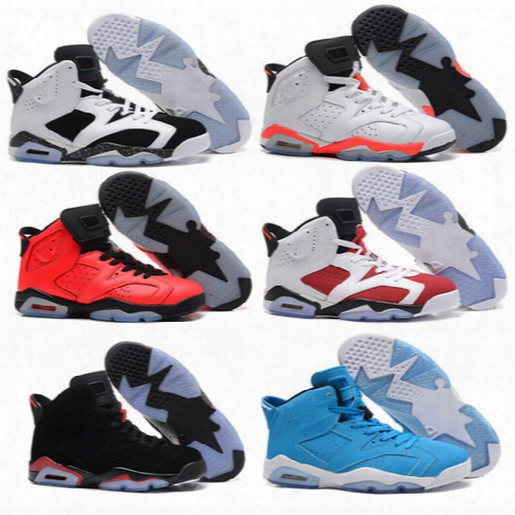 Free Shipping 2016 Air Retro 6 Cheap Basketball Shoes Olympic Red Black Infrared Carmine Sneaker Sport Shoe For Online Sale Size 8 - 13