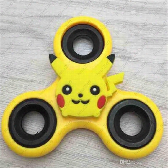 Free Shipping Pikachu Triangle Plastic Hand Spinners Cartoon Fidget Spinners Handspinner Poke Pattern Decompression Pattern Spinning Toys