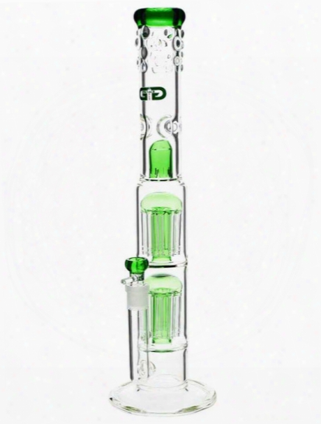 Grace Glass Bong "spoiled Green/blue Speranza" Double Tree Perc Dome Percolator Water Pipe 18mm Bowl Big Waterpipe 19"