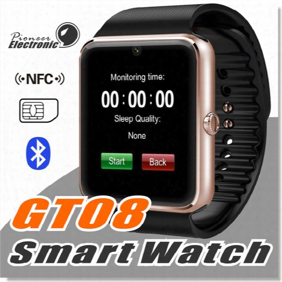 Gt08 Bluetooth Smart Watch With Sim Card Slot And Nfc Health Watchs For Android Samsung And Ios Apple Iphone Smartphone Bracelet Smartwatch