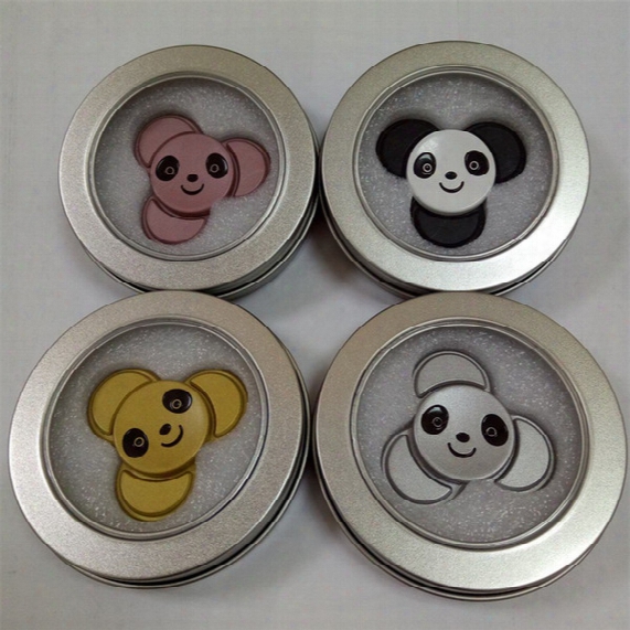 Hot Aluminum Hand Spinner Cartoon Panda Trilogy Rotating Gyro Finger Decompression Triangular Gyro Zinc Alloy Finger Gyro