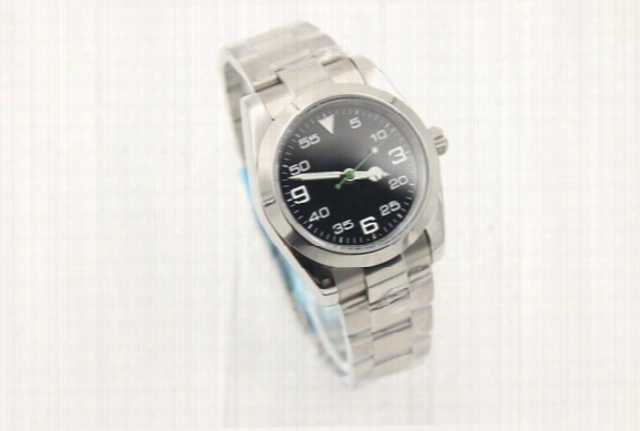 Luxury Brand Automatic Mechanical Watch Silver Stainless Steel With Black Dial Men's Domineering Watch Men Original Clasp Silver Watch Strap