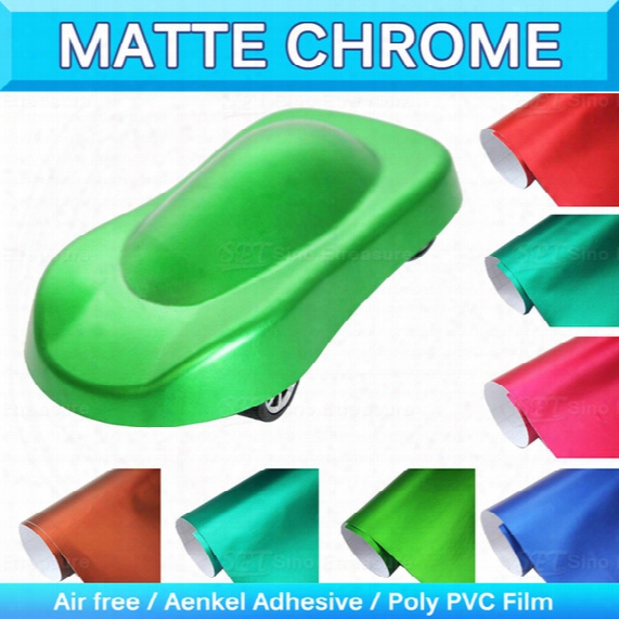 Matte Metallic Vinyl Wrap Satin Matte Wrapping Chrome Pearl Blue Car Stickers Matte Chrome Bubble Air Free 1.52x20m 5x65ft