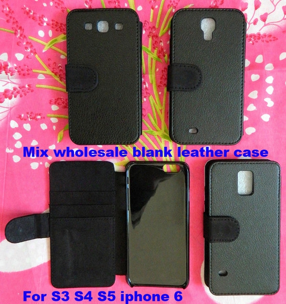 Mix For Saamsung Galaxy S3 S4 S5 Iphone 6 Diy Blank Cover Flip Leather Sublimation Case With Card Slot Free Shipping 200pcs/lot