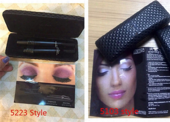 New 3d Mascara Fiber Lashes Mascara Set 5103 & 5223 Makeup Lash Eyelash Waterproof Double Mascara Drop Fast Shipping