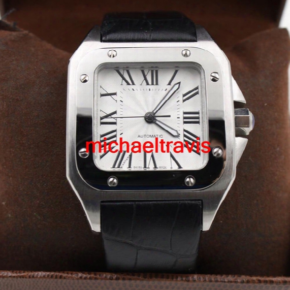 New Brand Sport Luxury Aaa Quality 100 Xl Black Men Date Automatic Mechanical Watch Men Watches Sports 40mm Leather Belt Original Clasp