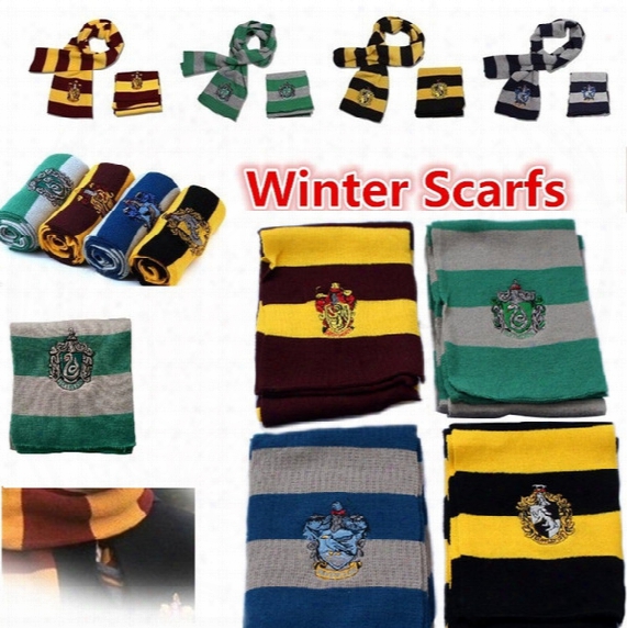 New Harry Potter Scarf Gryffindor School Unisex Knitted Striped Scarfs Gryffindor Scarves Harry Potter Hufflepuff Scarfs Cosplay 4152