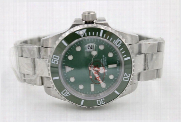 New Luxury Men Watch Automatic Movement Men's Stainless Steel Green Dial Sapphire Ceramic Bezel Original Clasp Wristwatch Dive Men Watches