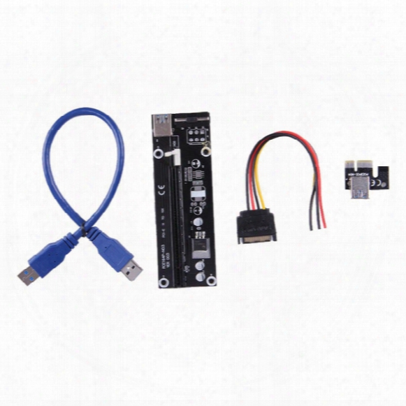 Newest Feature 1x To 16x Pci-e Pci E Express Riser Extender Adapter Card With 60cm Usb 3.0 Cable Power For Bitcoin