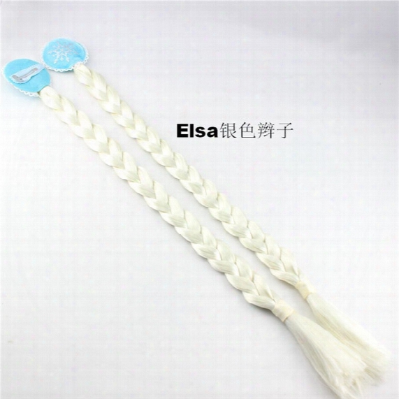Prettybaby 2015 Frozen Children Hair Accessories Elsa Anna Princess Wig Braid Headdress Girl Children Hair Accessories 150pcs/lot