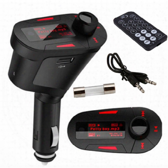 Red Color Backlight Car Mp3 Player Wireless Fm Transmitter With Usb For Sd Mmc Card Slot Drop Shipping Wholesale