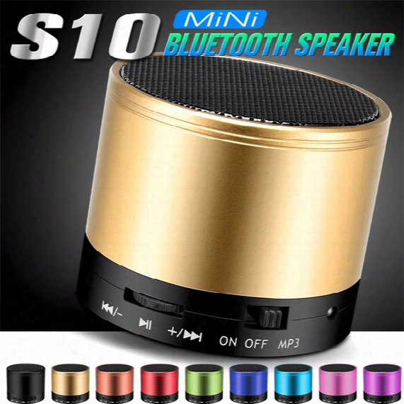 S10 Bluetooth Speaker Outdoor Speakers Handfree Mic Stereo Portable Speakers Tf Card Call Function Dhl Free Shipping No Logo In Retail Box