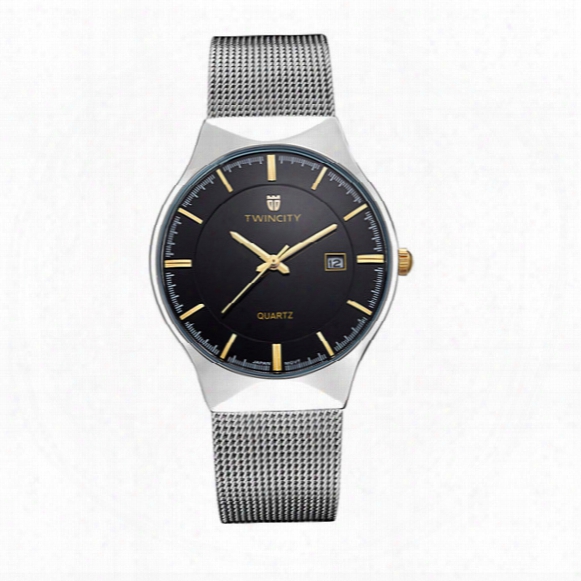Twincity Ultra Thin Luxury Men&#039;s Leisure Sports Quartz Watches Reloj Stainless Steel Relogio Brand Dress Automatic Begin Genuine Wristwatch