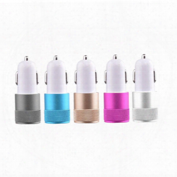 Universal Colorful Car Phone Mini Charger Round/square Quick Charge Adapter 2.1a/1.0a Micro Auto Power Adapter Nipple Dual Usb 2 Port