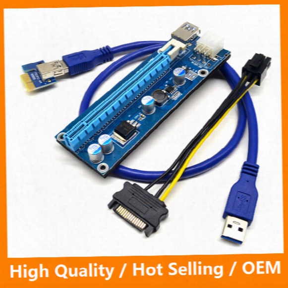 Usb 3.0 Pci-e Express 1x To 16x Extender Riser Card Adapter With 6pin Power Sata Cable For Btc Bitcoin Mining Device