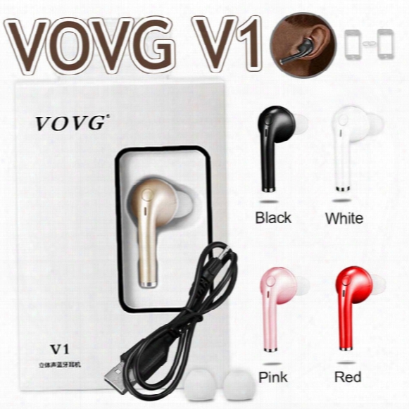 V1 Mini Bluetooth Earphones For Samsung S8 Stereo Jogging Headset Single Music Handsfree Wireless Car Driver Stealth Earbuds With Microphone