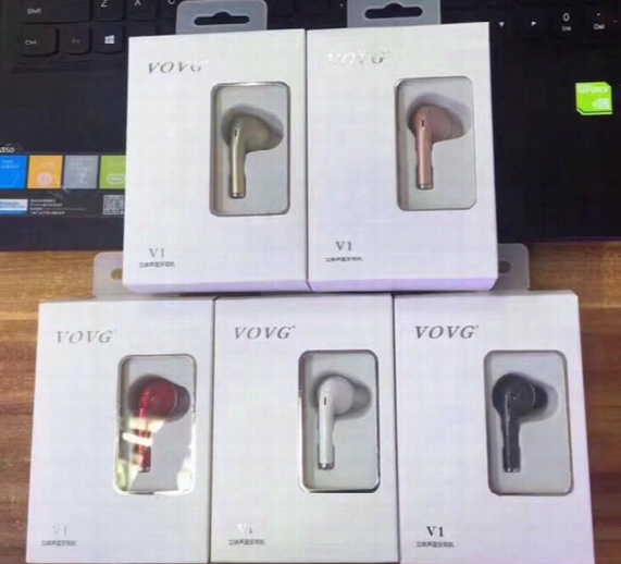 Vovg V1 Mini Bluetooth Earphone Wireless Music Handsfree Car Driver Headset Phone Stealth Earbuds With Microphone High Quality
