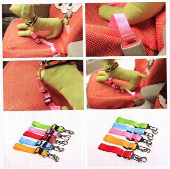 30pcs 7 Color Adjustable Pet Dog Car Seat Belt Pet Safety Leads Leash Clip