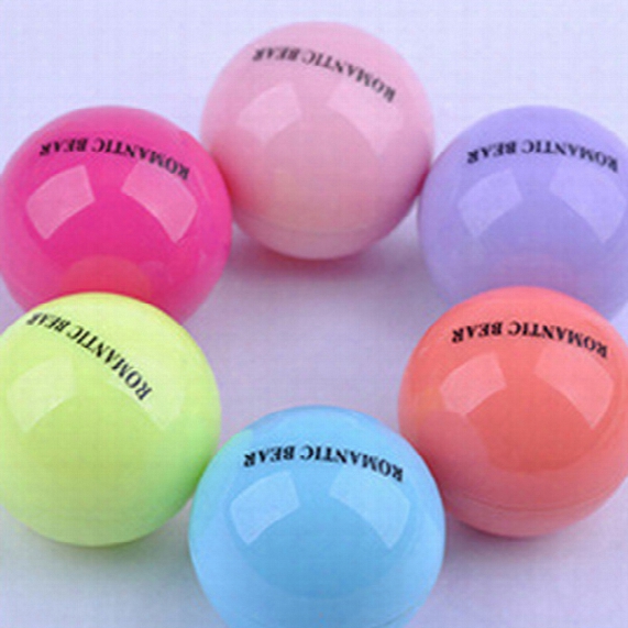 3d Lip Balm New Makeup Lipstick Round Ball Moisturizing Natural Plant Sphere Fruit Lip Pomade Gloss Embellish Lip Care 6 Colors