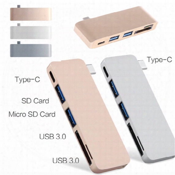 5-in-1 Usb-c Usb 2.0/usb 3.1 Type-c Hub Splitter Sd/tf Card Reader For Dell Hp Macbook