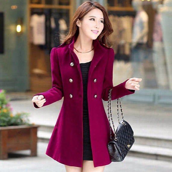 Autumn/winter 2017 Korean Women Windbreaker Coat Lady Warm Long Sleeved Jacket Outwear Slim Casual Overcoat Cardigans Yo