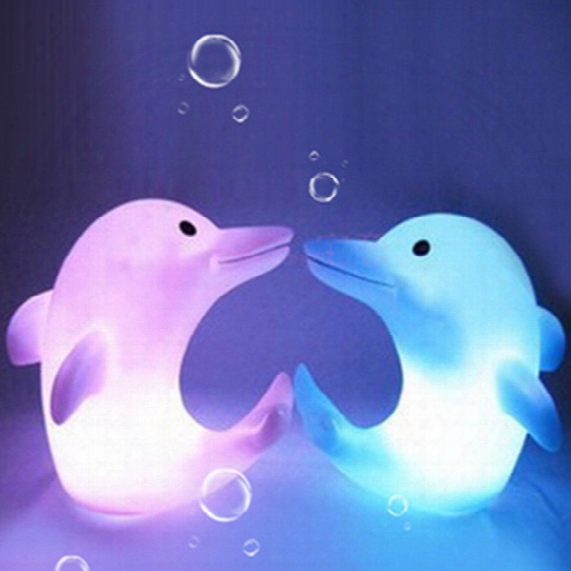 Dolphin Night Light Led Lighted Toys Led Night Light Colorful Light-emitting Dolphins Creative Small Night Light Automatic Color Change Led