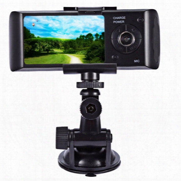 Dual Camera Car Dvr R300 With Gps And 3d G-sensor 2.7" Tft Lcd X3000 Cam Video Camcorder Cycle Recording Digital Zoom
