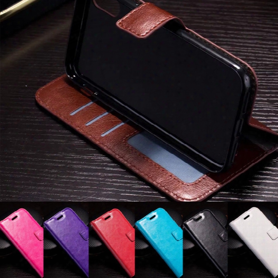 For Iphone 8 X 7 6s 6 Plus Vintage Leather Wallet Case Flip Credit Card Pouch Holder Cover For Samsung Galaxy Note 8