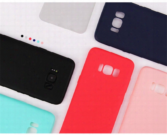 For Samsung Galaxy S8 Candy Color Frosted Matte Tpu Slim Case With Lanyard Hole Full Coverd Back Cover Cases For Samsung S8 Plus S6 S7 Edge
